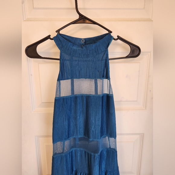 Womens Blue Maxi Dance Wear Dress Competitive Dance Size XL #QQ1039 - Picture 2 of 10